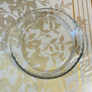 Vintage Anchor Hocking Fire King #470 Clear Glass 10" Pie Plate Dish